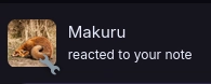 "Makuru reacted 🔧 to your post"