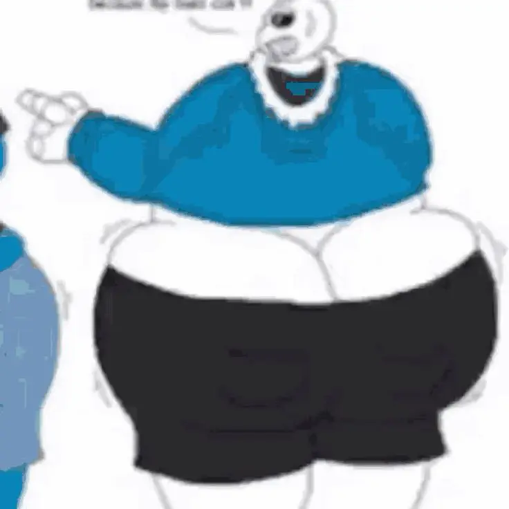 Low quality image of Sans from undertale, with very big ass